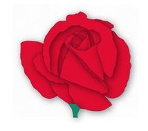graphic image of a bright red rose