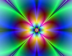 colorful fractal in the form of a daisy