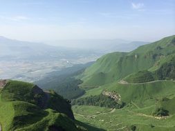 Beautiful landscape of green mountains
