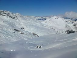 snow alpine landscape in Switzerland