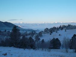 winter mountains at night
