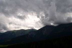 dark clouds over mountains in slovakia