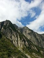 mountain landscape in the clouds
