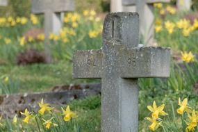 stone cross on cemetery, germany, Meersburg