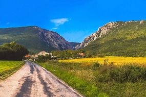 soil road to scenic mountains, Slovakia