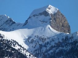 distant view of snowy peaks in the alps