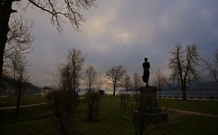 empty park in the evening