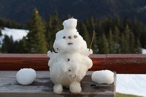 snowman on the bench