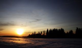 picturesque winter sunset