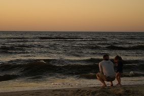 romantic sunset evening on the beach