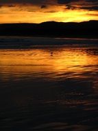Sunset light on a water