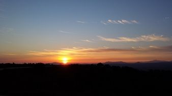 evening sun over the horizon