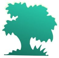 Green silhouette of tree