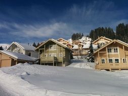 mountain village in Flaine, France