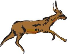 antelope scared animal drawing