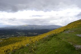 picturesque mountain side in landscape, portugal, rio miño