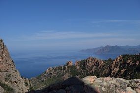 Wonderful view sea cliff island corsica