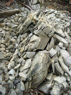 mountain of stones on the way
