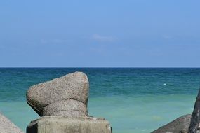 rocks near the water in summer