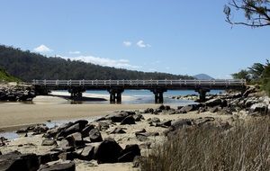 modern bridge over the river in the countryside