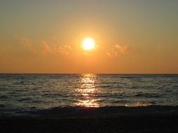 evening sun over the sea