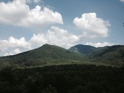 Landscape of a mountains and cloudy sky
