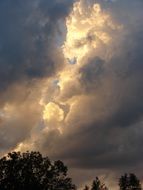 blue dramatic sky in the evening