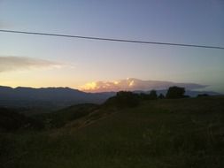Landscape of mountain peak at the sunset