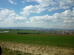 Beautiful panoramic view of arable fields in Hesse, Germany