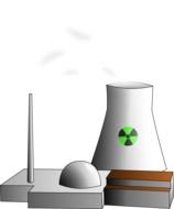 drawing of a nuclear plant on a white background