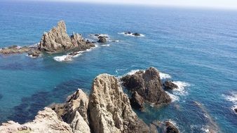 large rocks in the sea