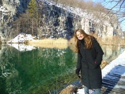 happy girl near croa lakes
