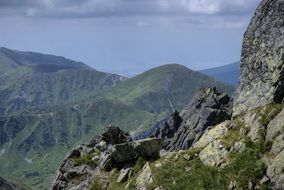 panoramic view of the Tatras on a clear sunny day