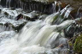 waterfall on rock river scene