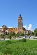 Ancient andalusia guadix church blue sky view