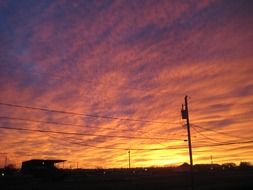 sunset in countryside, canada