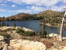 panorama of a lake in the sierra nevada