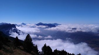 misty mountains in France