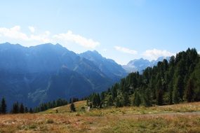 distant view of the dolomites in trentino
