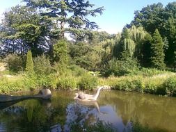 lake in theme park in london