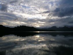 twilight over a quiet picturesque lake