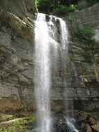 view of a flat waterfall on a sunny day
