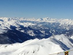 mountains covered with snow in switzerland