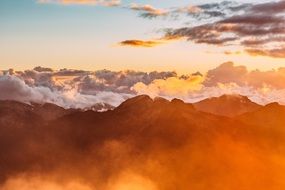 cloudscape of mountain tops Reach the clouds