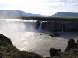 waterfall landscape, iceland