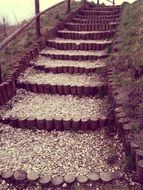 steps on pebbles as a path