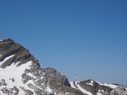 paraglider mountain on a sunny day