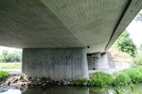 bridge on piles, bottom view