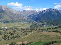 landscape of the village in hautes alpes