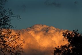 fluffy white clouds on a blue sky